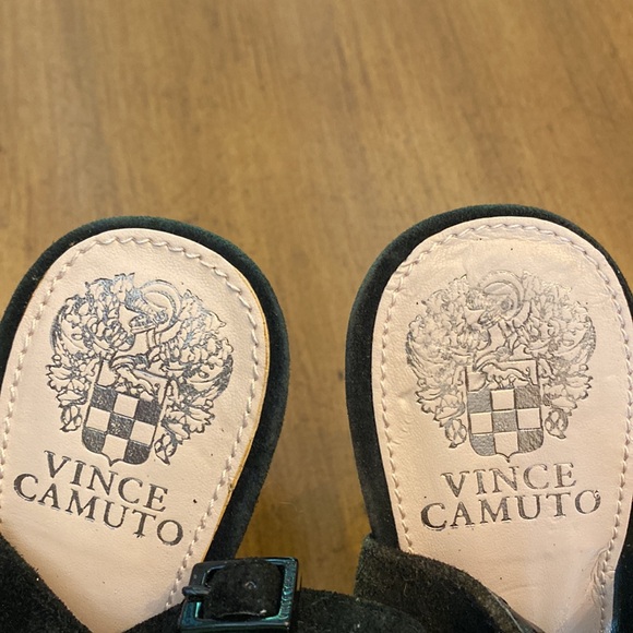 Vince Camuto NEVER WORN black suede and jewel heels - Picture 1 of 7